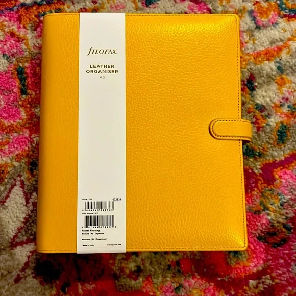 Fofax Finsbiry Mustard Yellow 2025 Leatherr Organizer - Picture 1 of 10